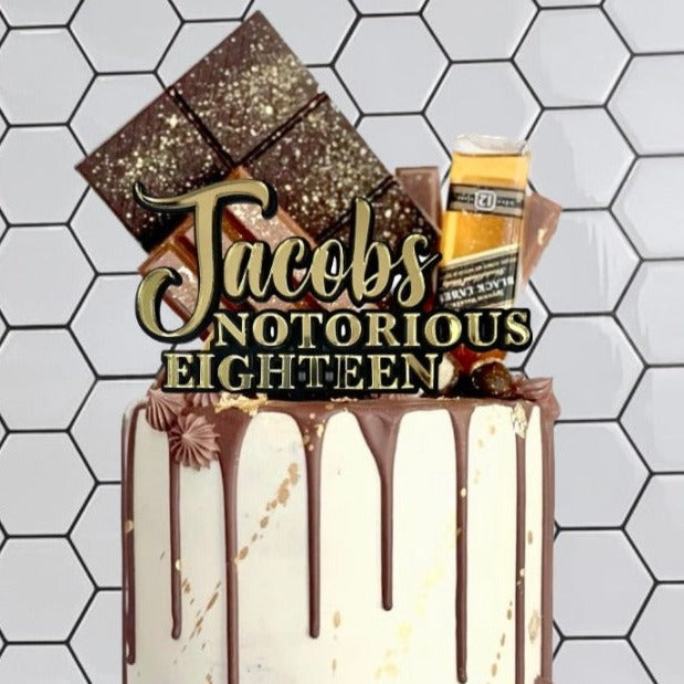 Layered Custom Name and Number Acrylic Birthday Cake Topper