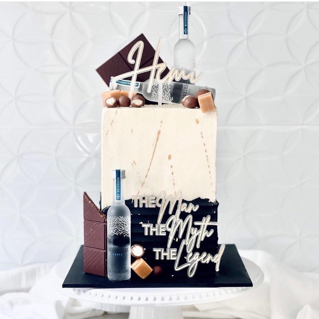 Layered Custom Name Acrylic Cake Fropper + Topper