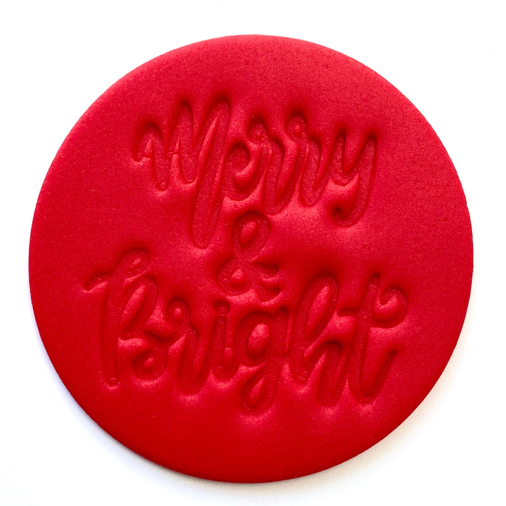 merry and bright christmas cookie fondant embosser 2