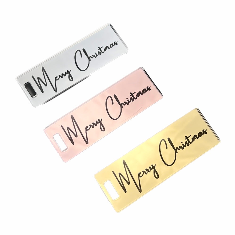 Acrylic Gift Tags Merry Christmas - Assorted Colours