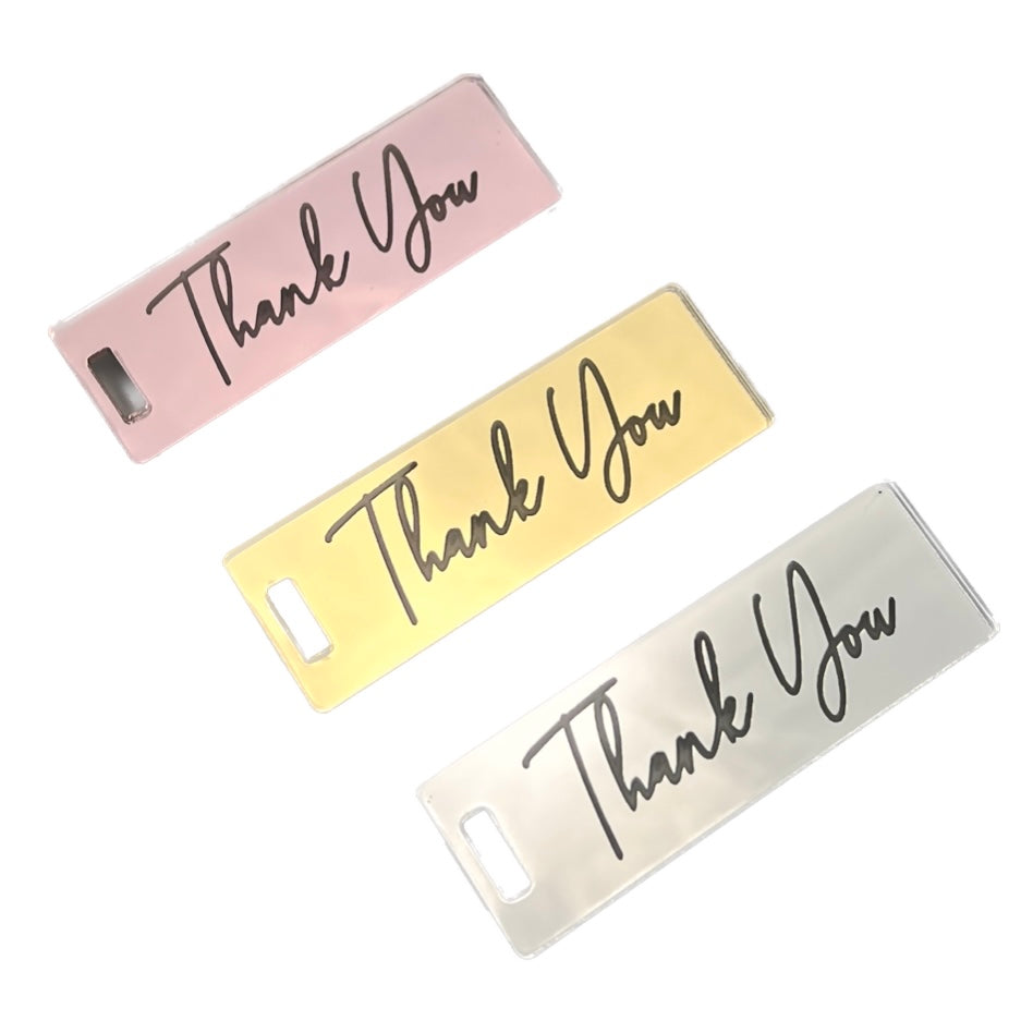 Acrylic Gift Tags Thank You - Assorted Colours