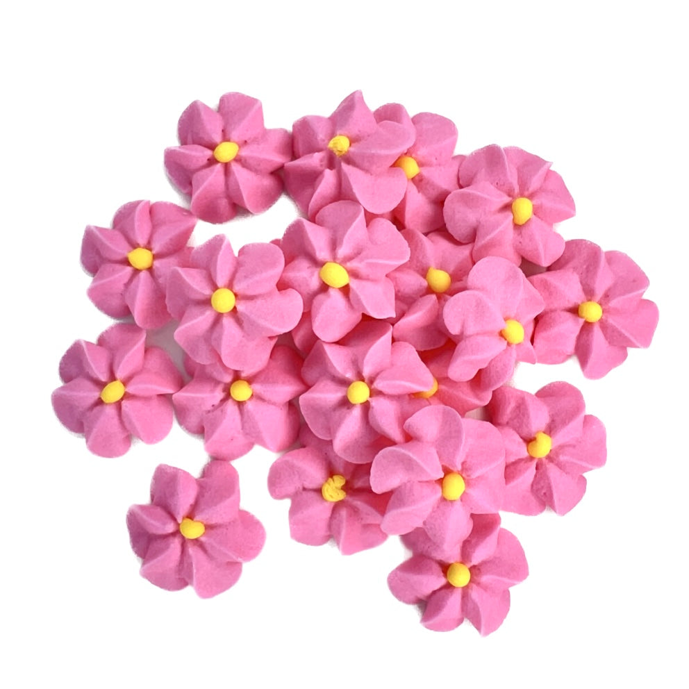 Edible Sugar Cupcake Decorations - Pink Mini Flowers 20pc