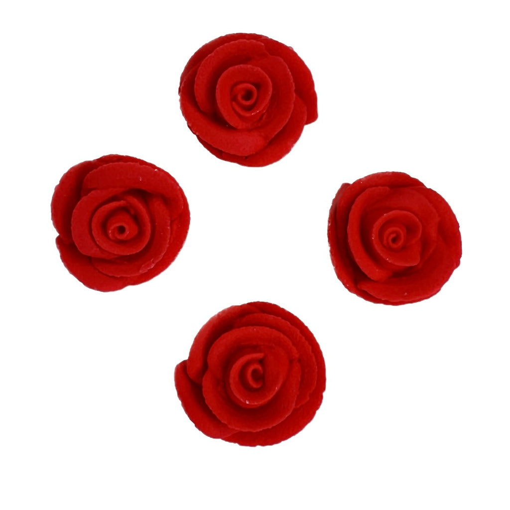 Edible Mini Sugar Cupcake Decorations - Red Roses 12pc