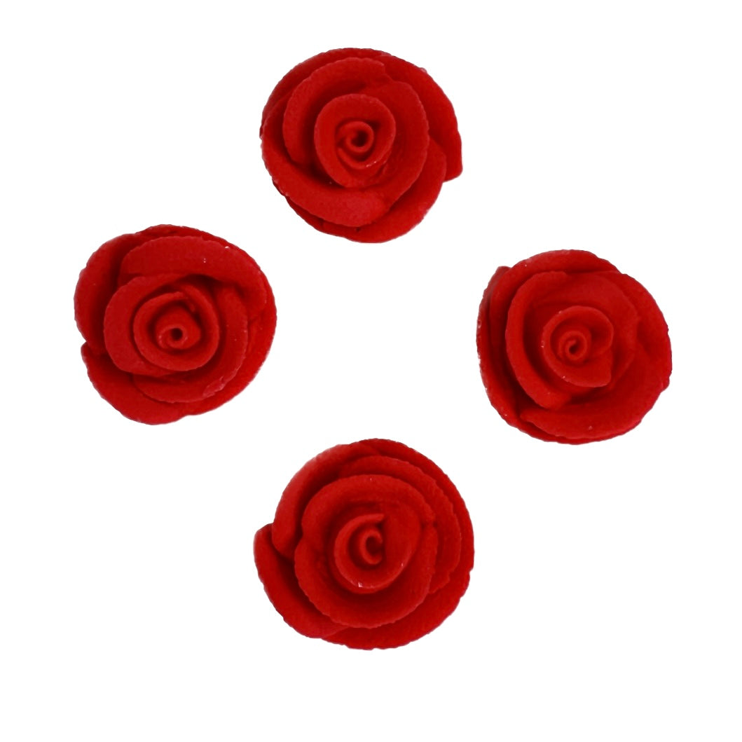 Edible Mini Sugar Cupcake Decorations Red Roses 12pc Cakers Paradise Cakers Paradise