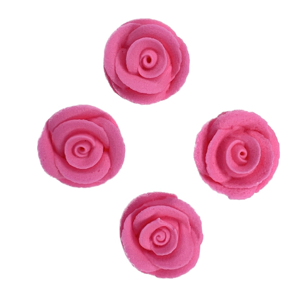 Edible Mini Sugar Cupcake Decorations - Pink Roses 12pc