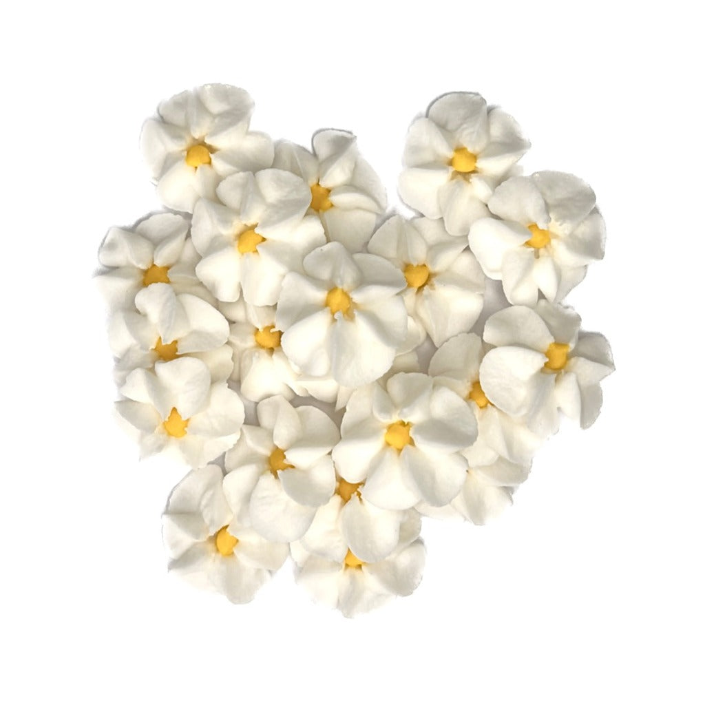 Edible Sugar Cupcake Decorations - White Mini Flowers 20pc