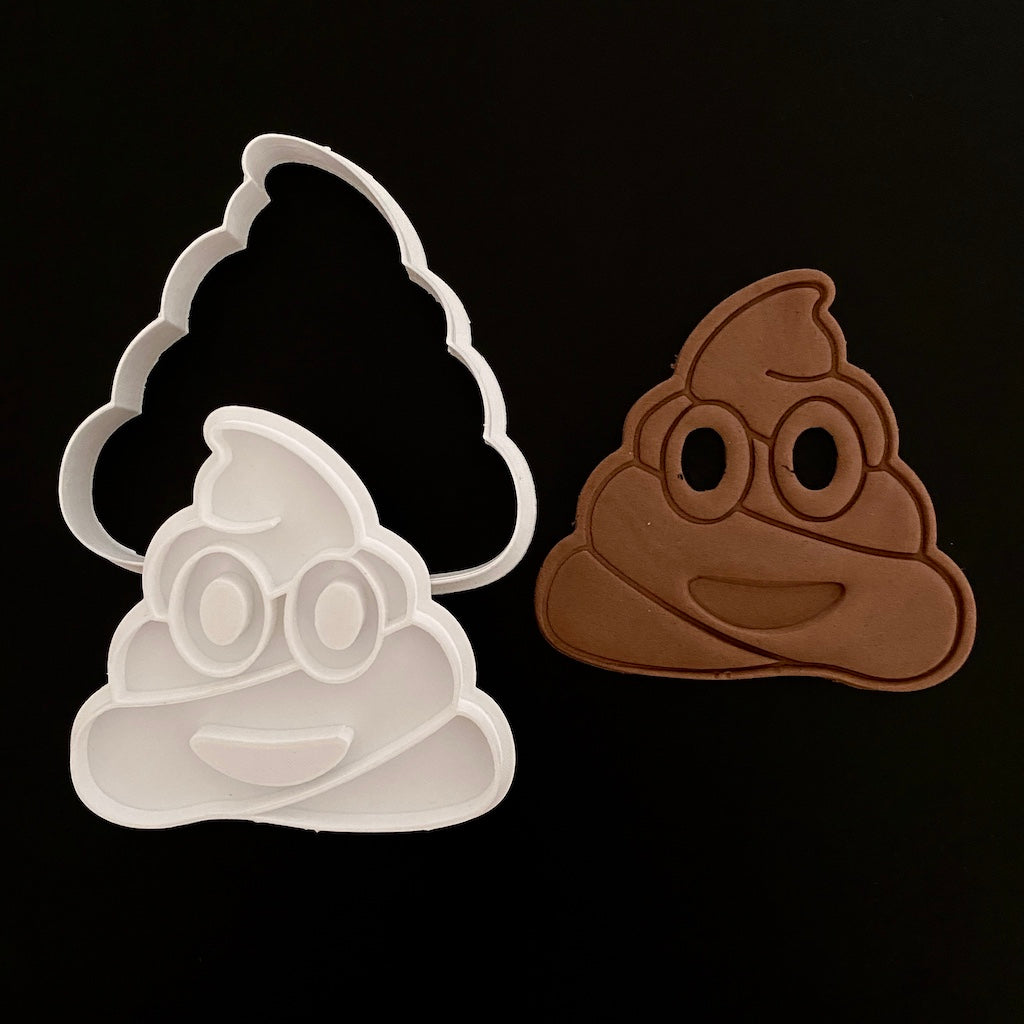 Poop Emoji Cookie Cutter with Fondant embosser