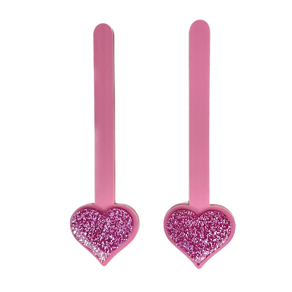 Acrylic Popsicle - Cakesicle Sticks - Heart 8pc 
