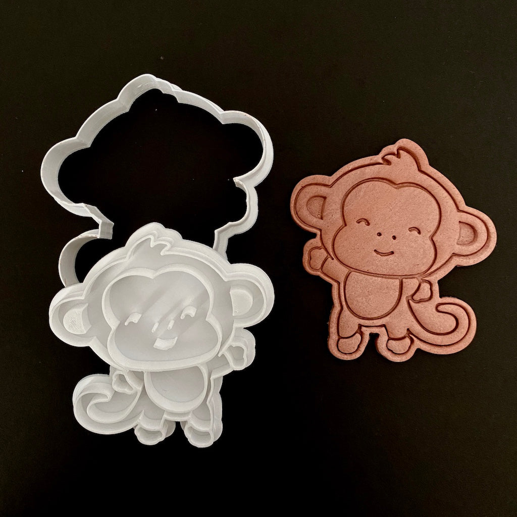 Baby Monkey Cookie Cutter with Fondant embosser
