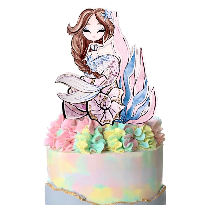 Acrylic Birthday Cake Topper - Mermaid