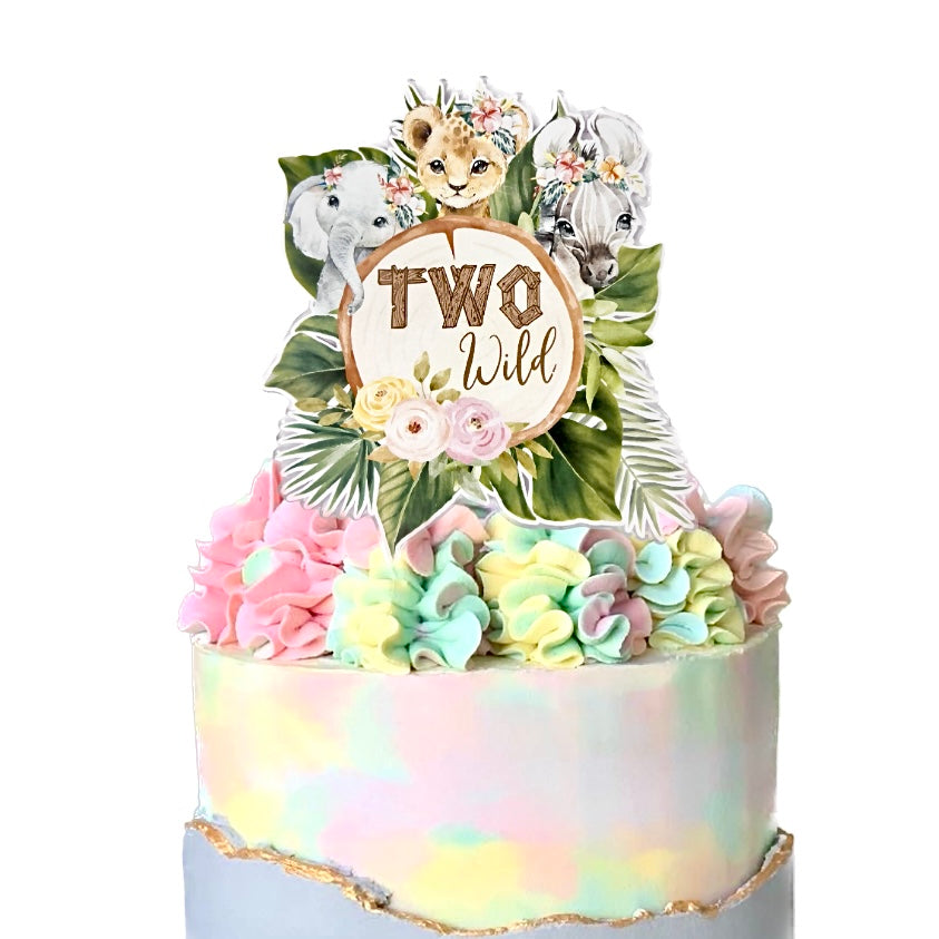 Acrylic Birthday Cake Topper - Two Wild Safari