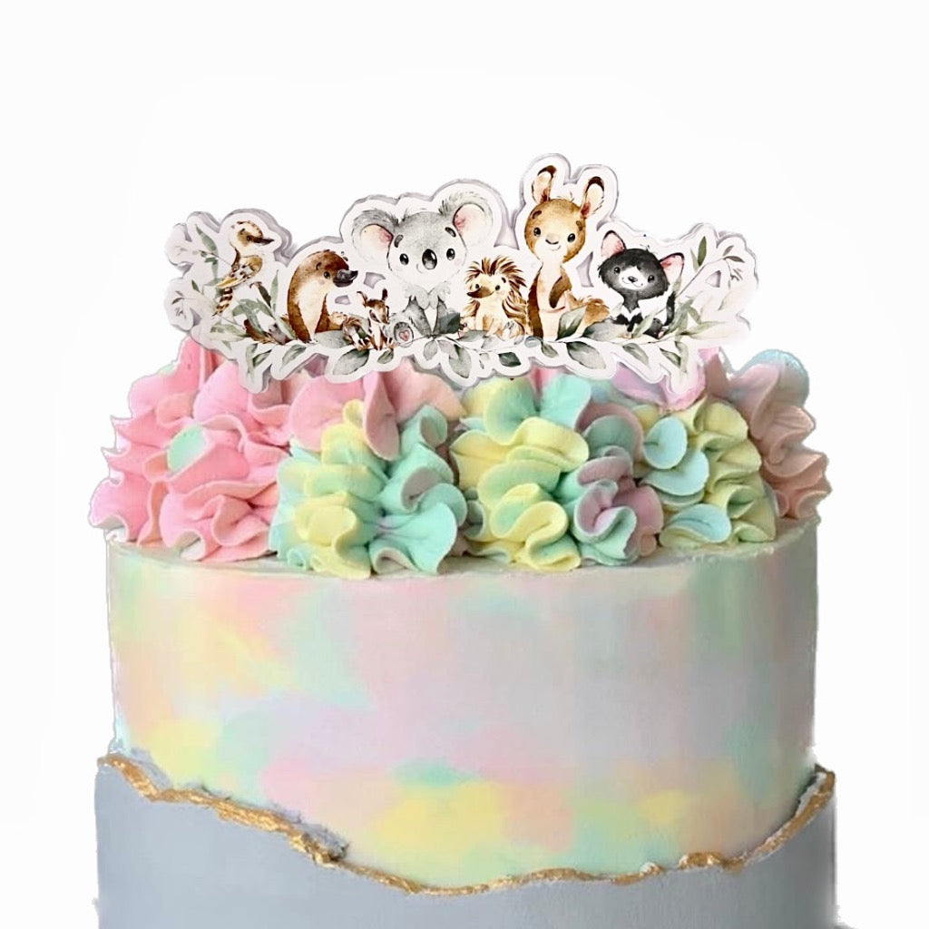 Acrylic Birthday Cake Topper - Aussie Animals