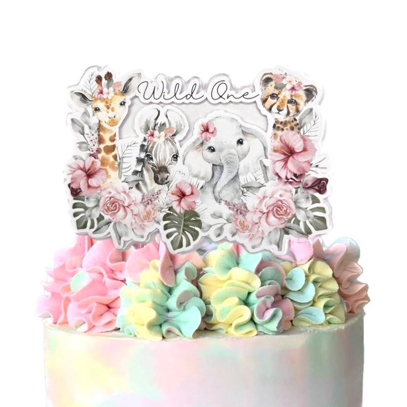 Acrylic Birthday Cake Topper - Floral Wild One