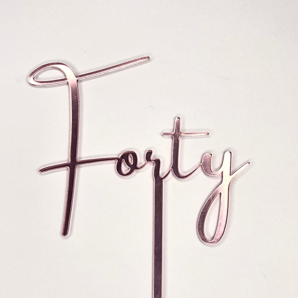 Acrylic Birthday Cake Topper -  Forty