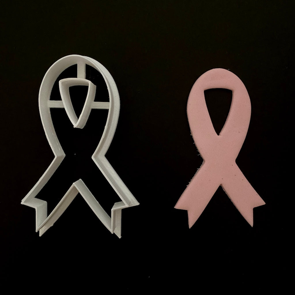 pink awareness ribbon plastic cookie cutter