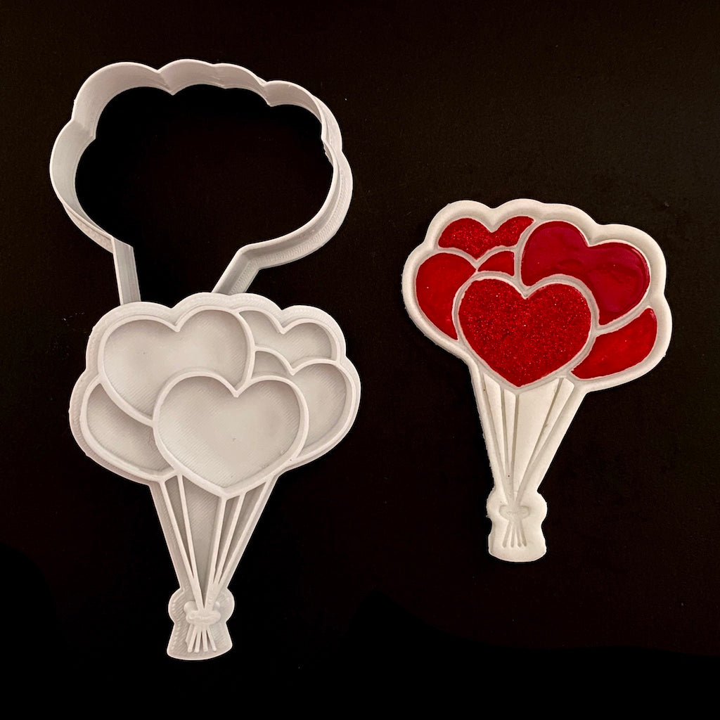 heart shaped balloons cookie cutter fondant embosser