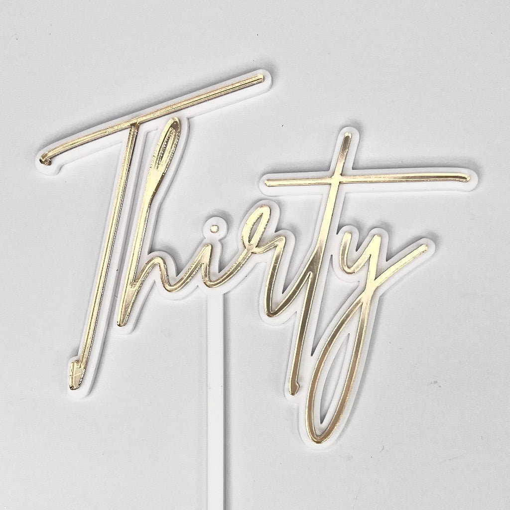 Double Layered Acrylic Cake Topper - Thirty | Cakers Paradise – Cakers ...
