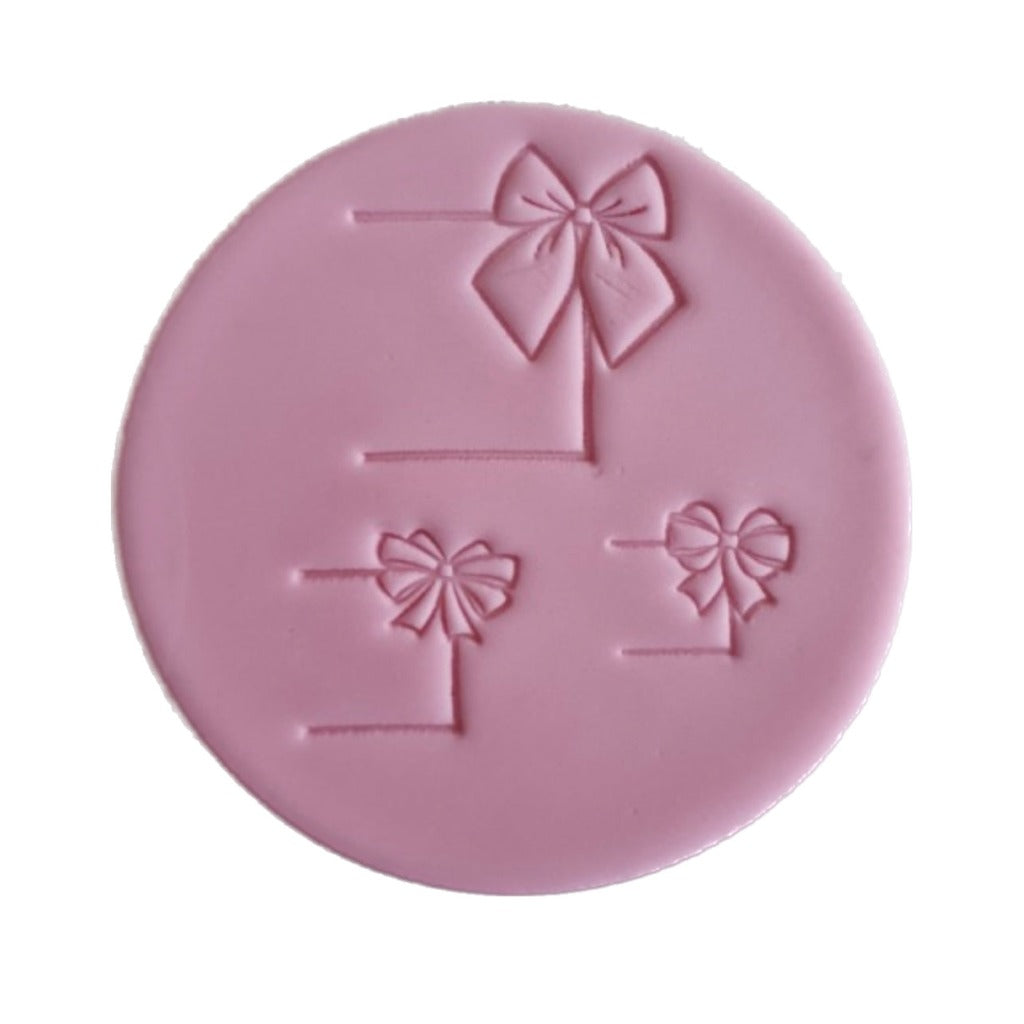 Fondant Cookie Stamp by Sucreglass - Ribbon Banner Bows