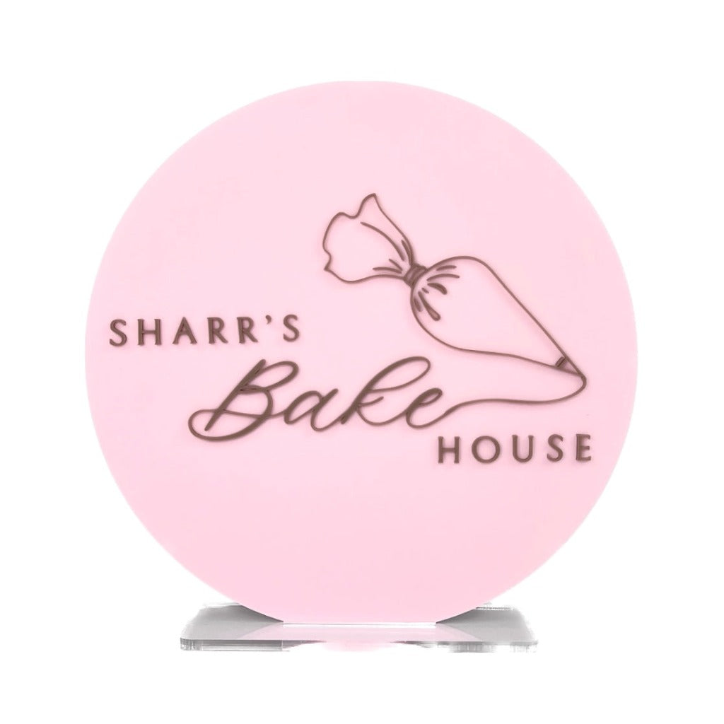 Round Acrylic Business Custom Logo Sign - 30cm