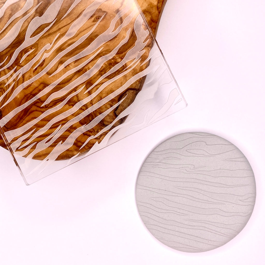 acrylic cookie stamp fondant embosser debosser zebra animal print
