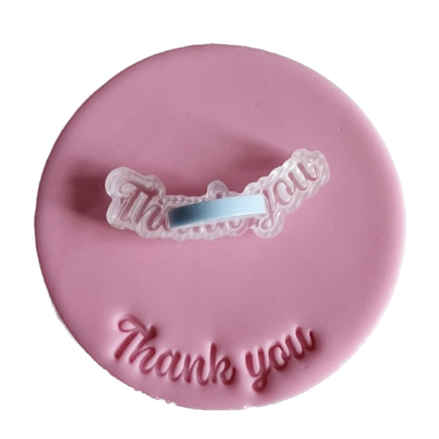 Fondant Cookie Stamp by Sucreglass - Curved Thank You