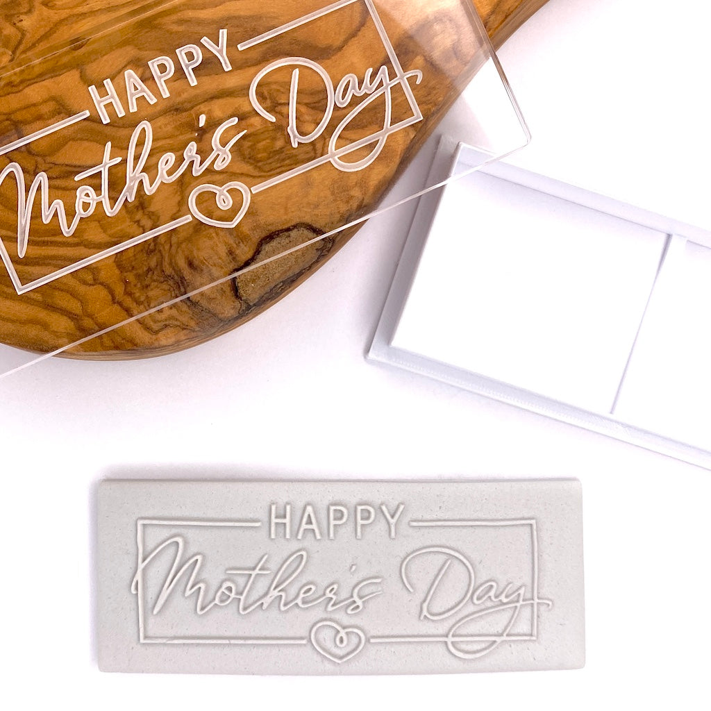 acrylic cookie stamp fondant embosser debosser Mothers Day I love you MOM