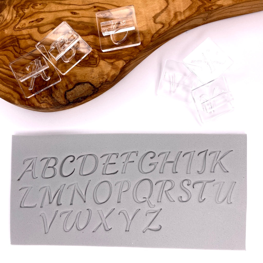 acrylic capital alphabet cookie stamp set letter fondant embosser
