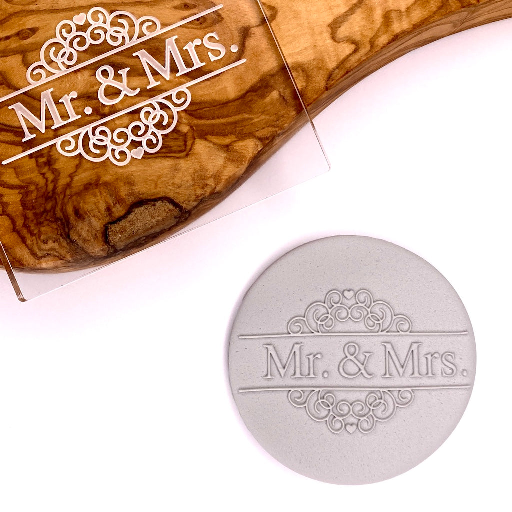acrylic cookie stamp fondant embosser debosser wedding mr and mrs