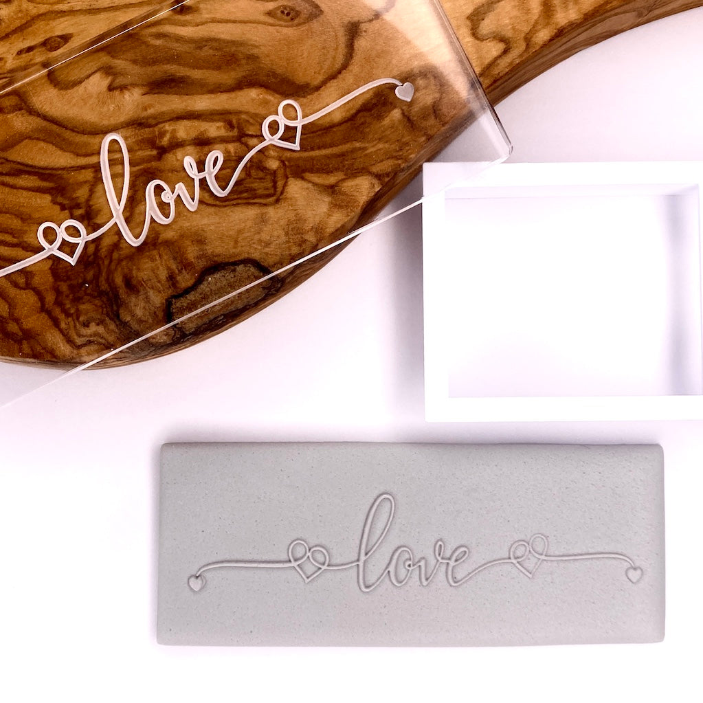 acrylic cookie stamp fondant embosser debosser Valentine's Day love
