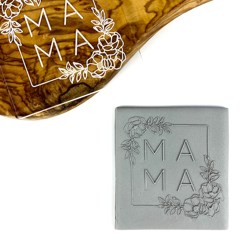 cookie stamp fondant embosser mother's day mama floral