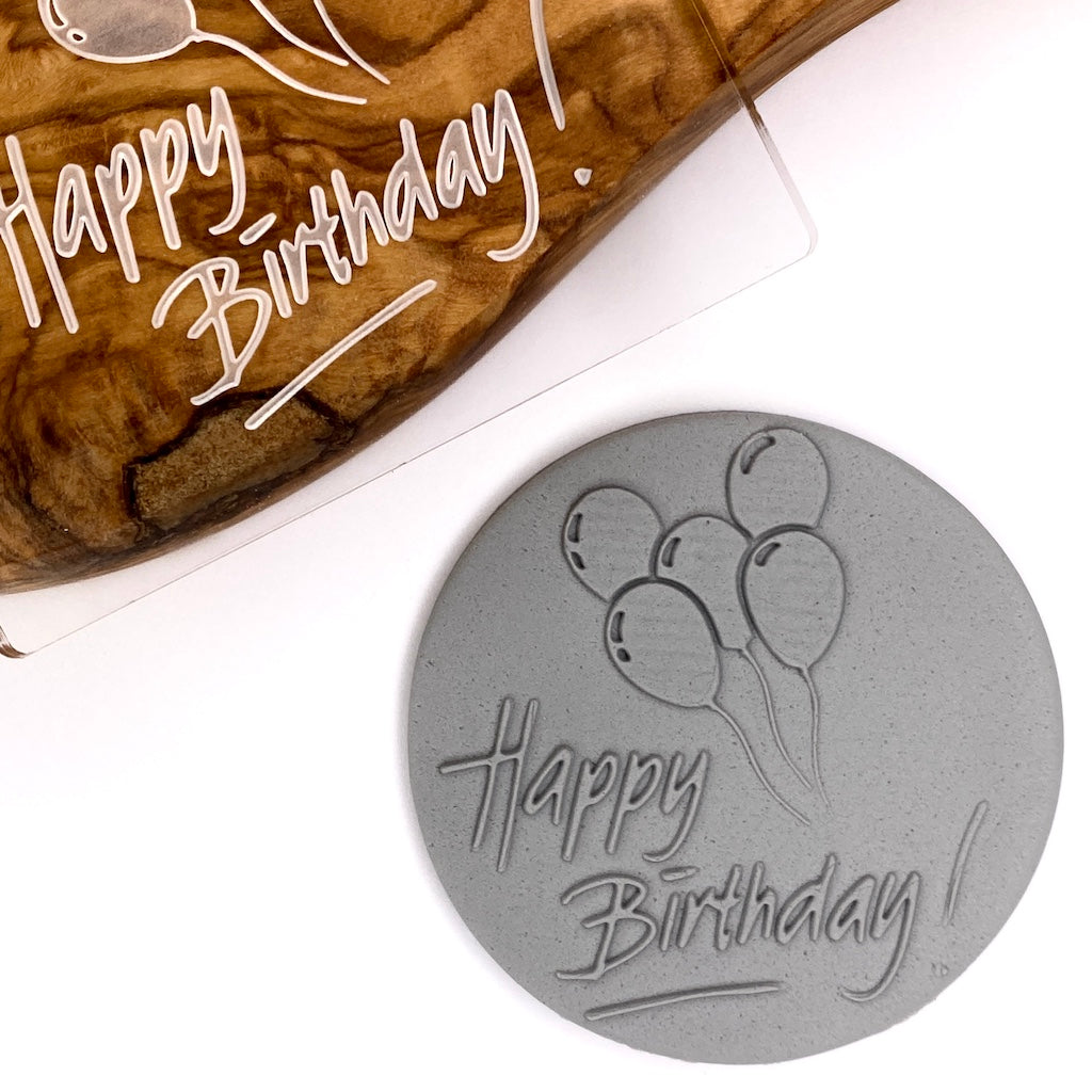 cookie stamp fondant embosser Happy birthday bunting