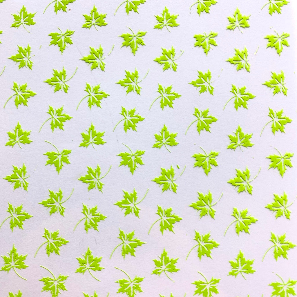 lime Green maple leaf leaves chocolate transfer sheets