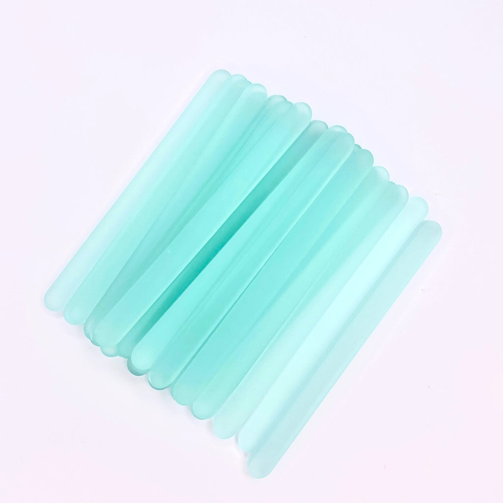 Popsicle ice cream sticks satin aquamarine acrylic reusable regular size
