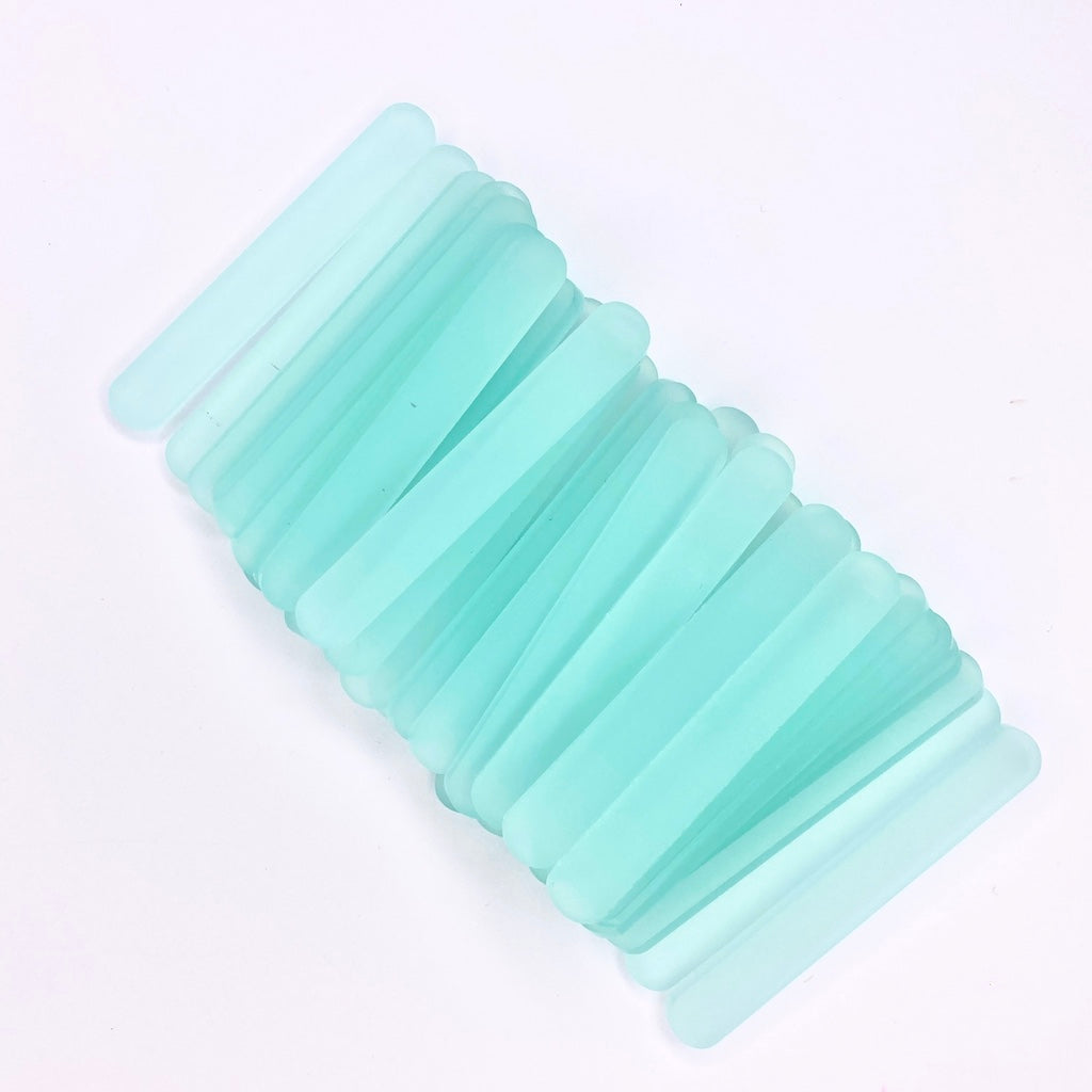 Popsicle ice cream sticks satin aquamarine acrylic reusable mini size