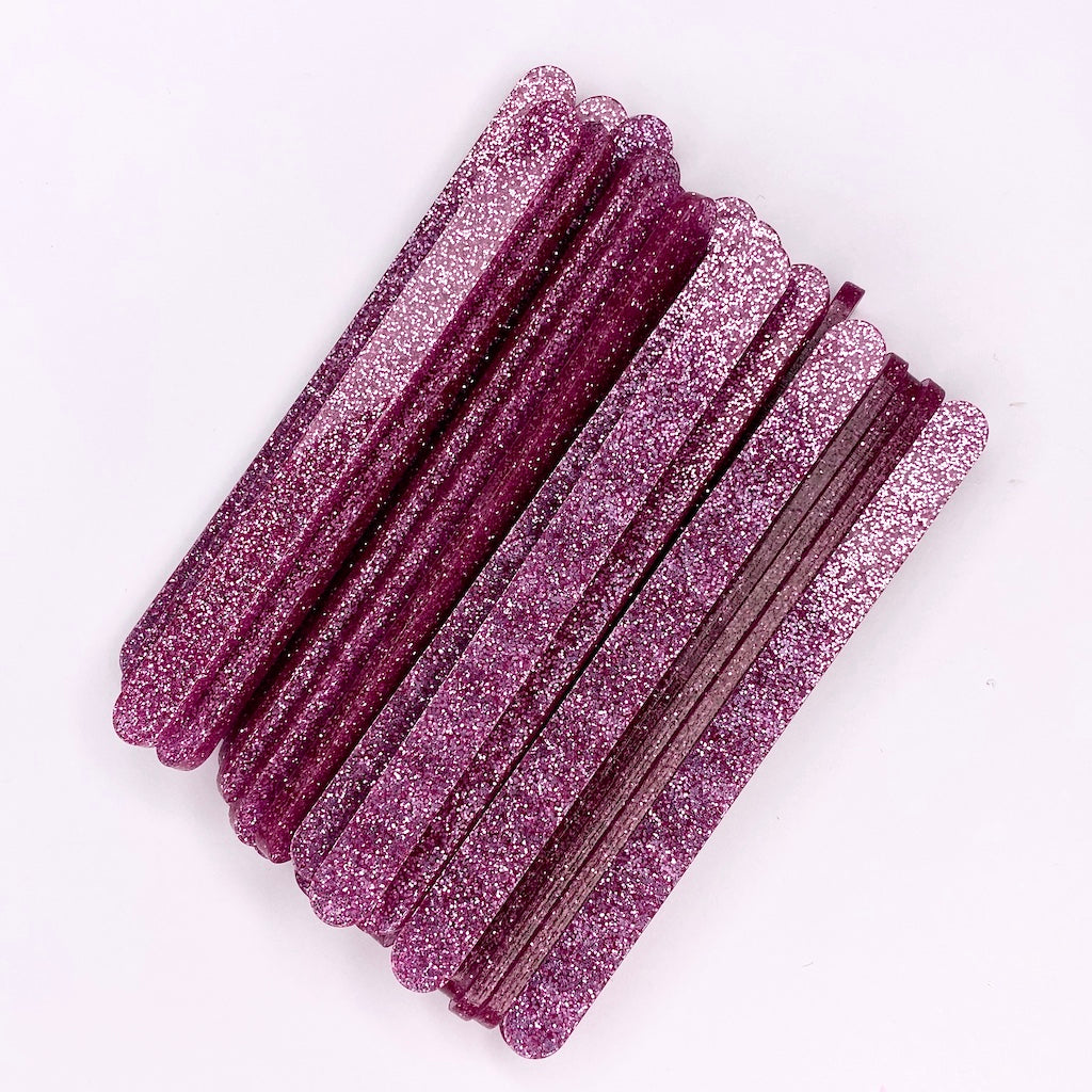 Popsicle ice cream sticks pink glitter acrylic reusable regular size