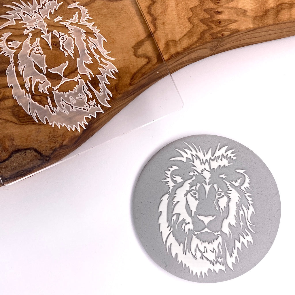 acrylic cookie stamp fondant embosser debosser safari african animal lion
