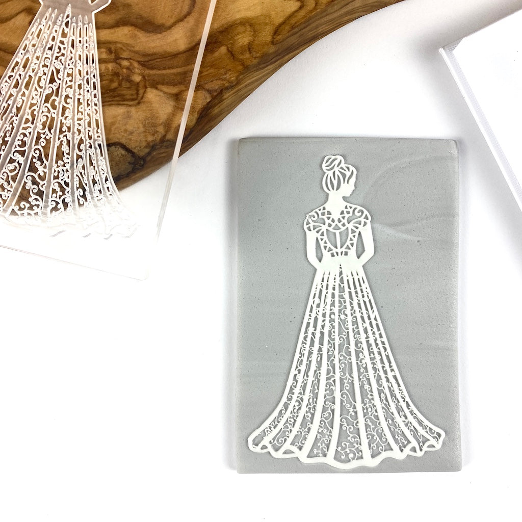 acrylic cookie stamp fondant embosser debosser wedding bride
