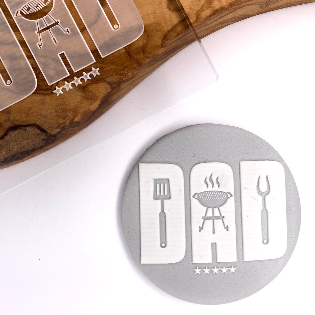 cookie stamp fondant embosser fathers day BBQ dad