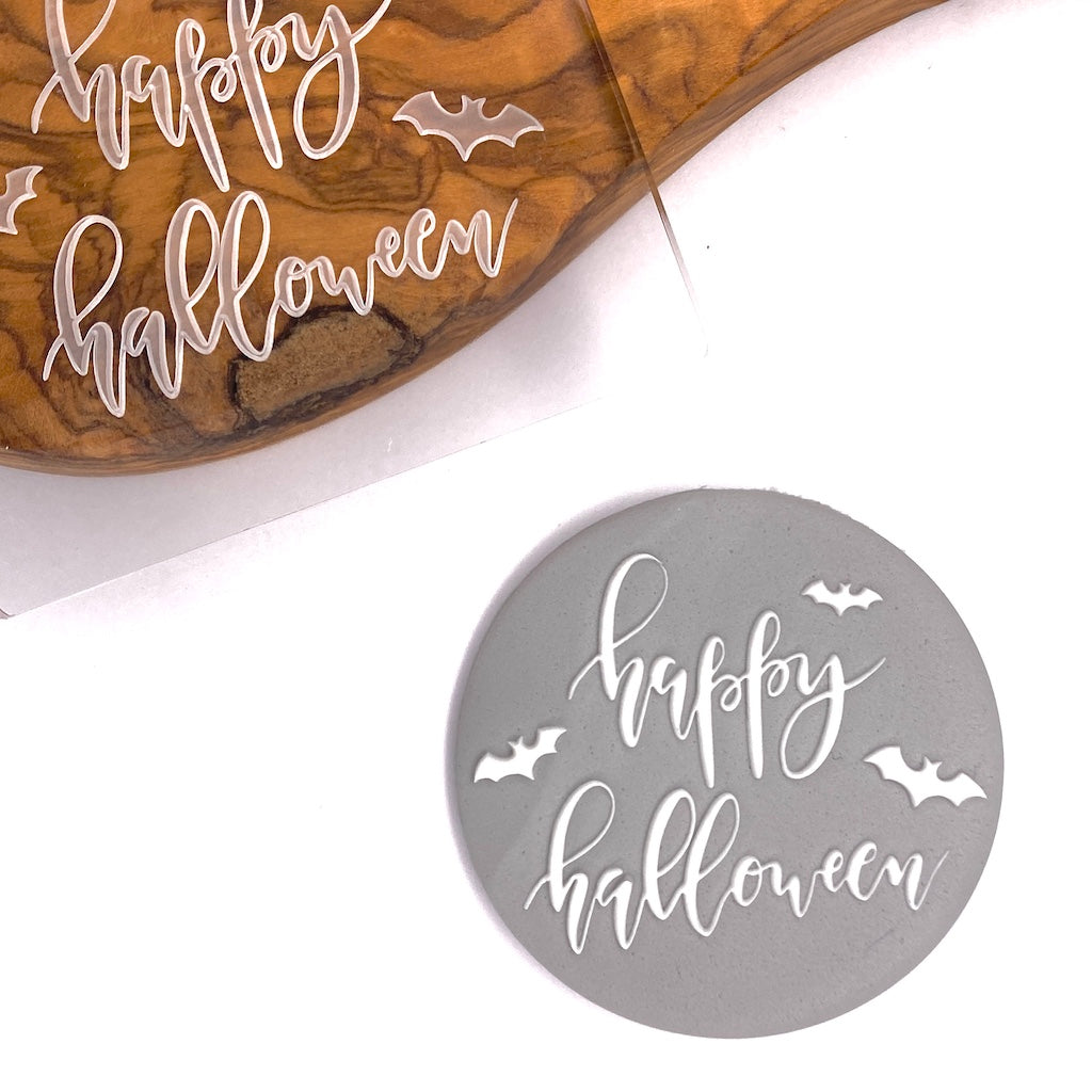 cookie stamp fondant embosser happy halloween bats