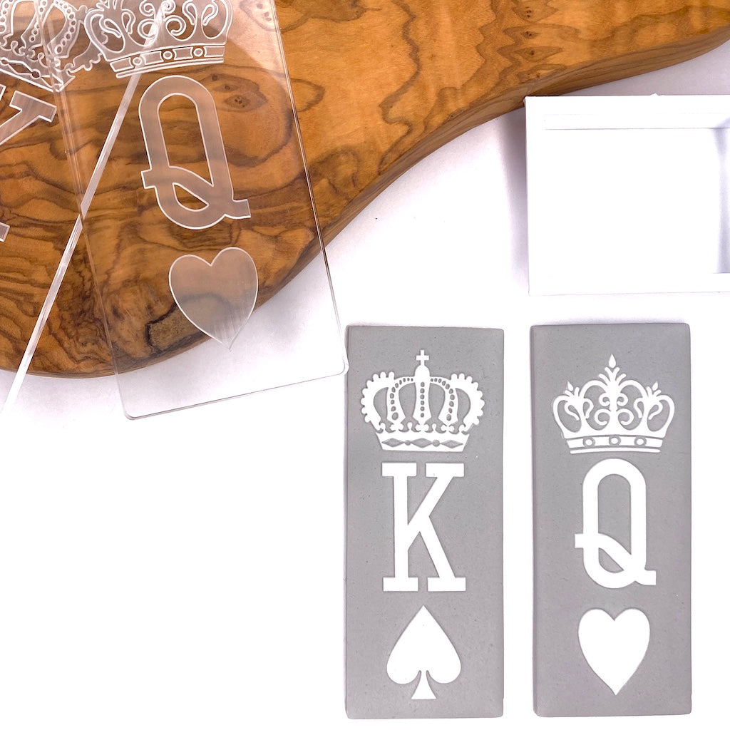 cookie stamp fondant embosser king queen crown spades hearts