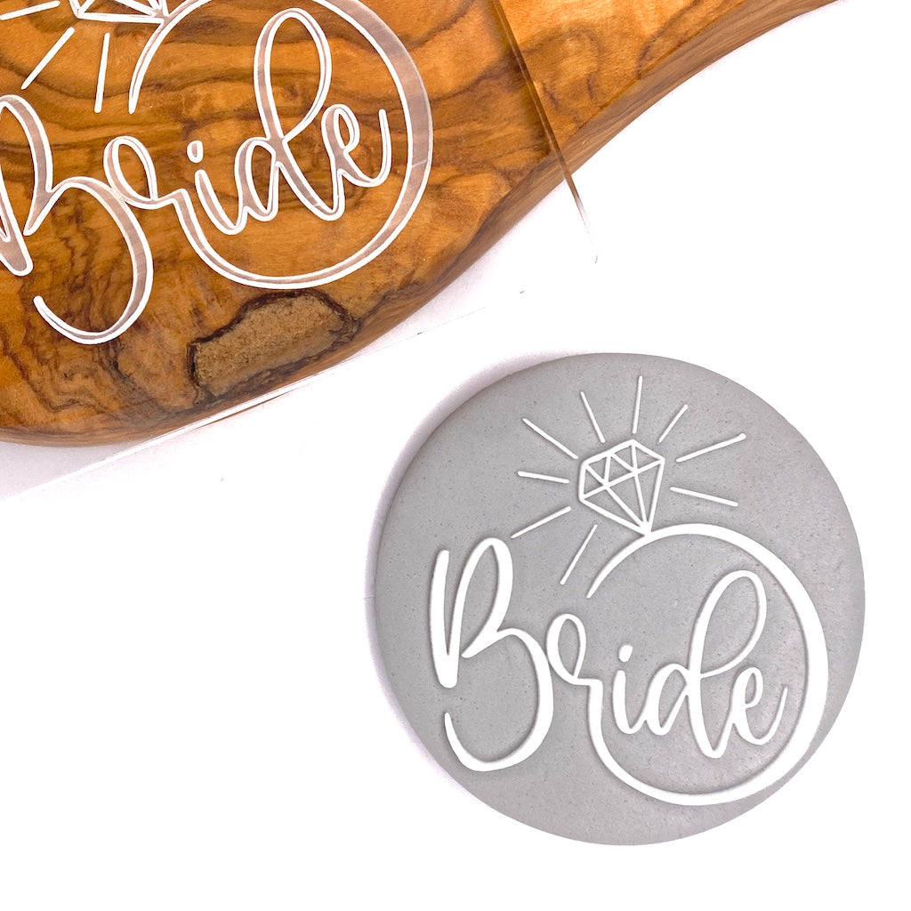 cookie stamp fondant embosser wedding bridal shower bride diamond ring