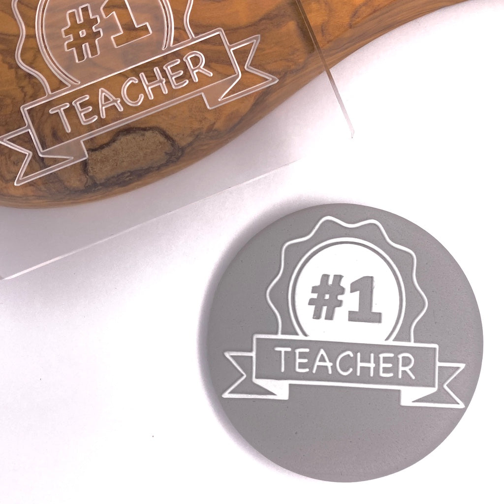 fondant embosser cookie stamp #1 teacher badge