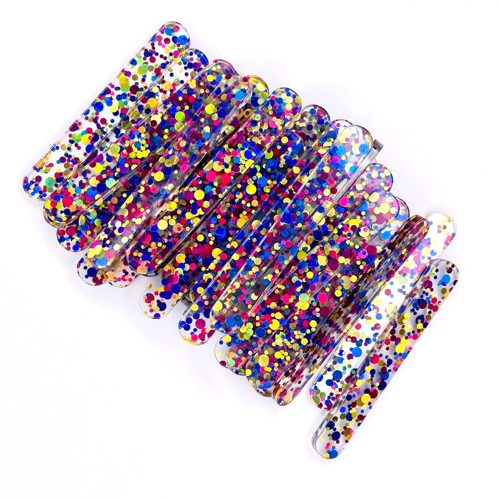 Popsicle ice cream sticks chunky glitter acrylic reusable mini size