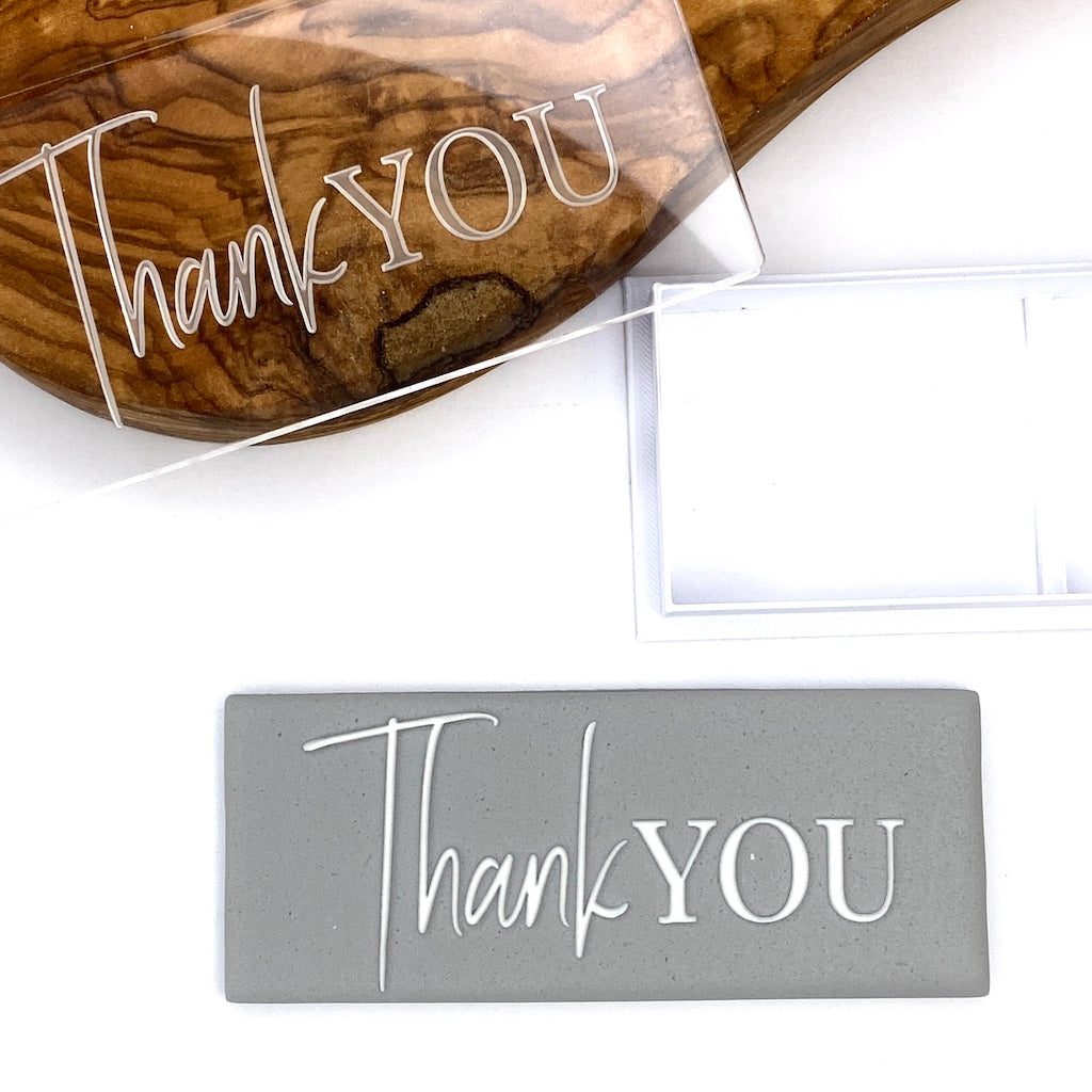 acrylic cookie stamp fondant embosser cookie cutter thank you