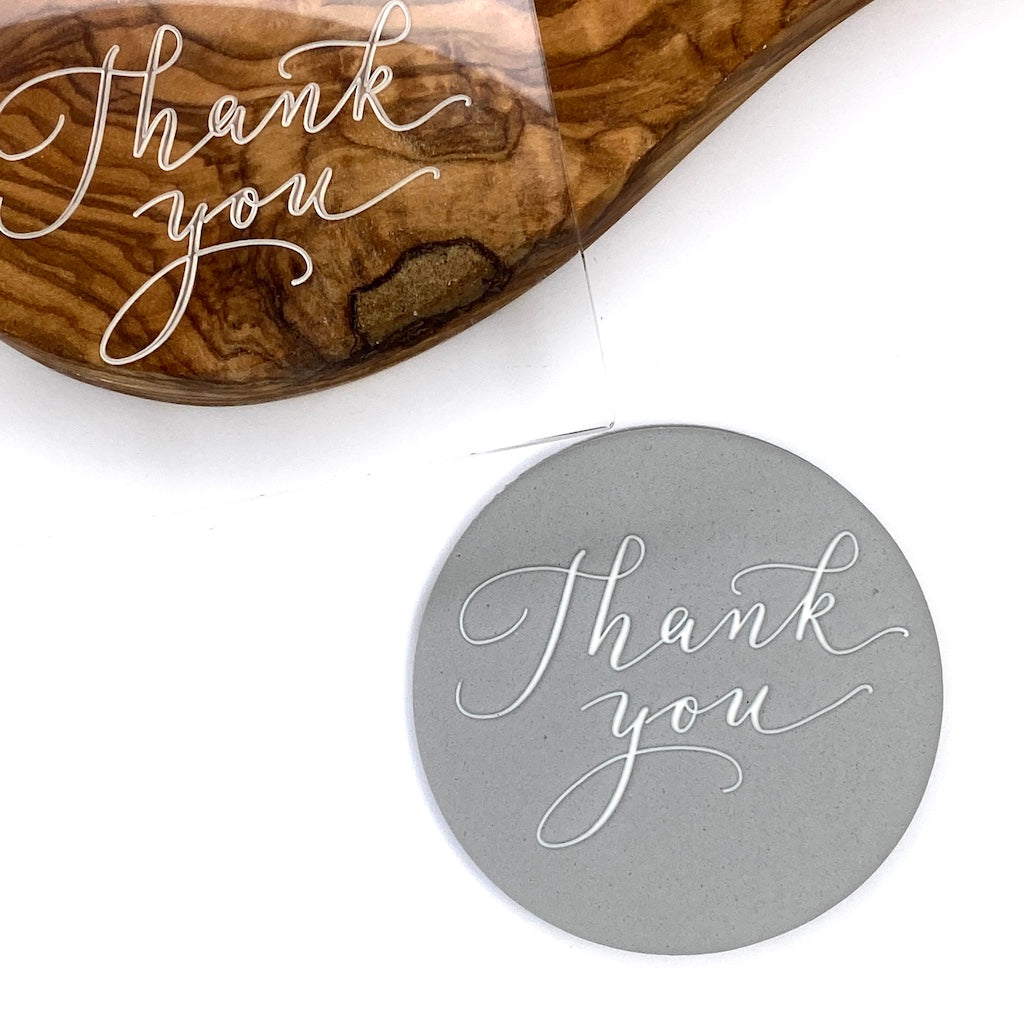 acrylic cookie stamp fondant embosser thank you