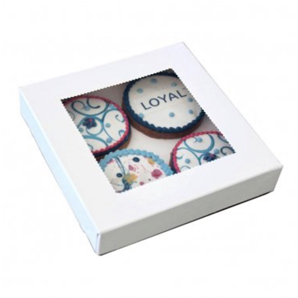 LOYAL BISCUIT BOX SQUARE with window 6x6x1