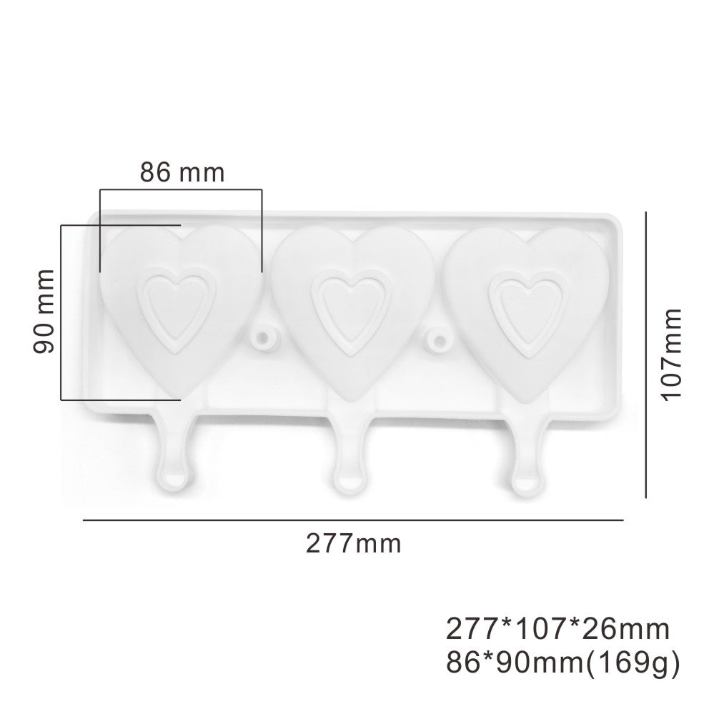 MCM-55-3 Silicone mould for cake making soap candle popsicle heart