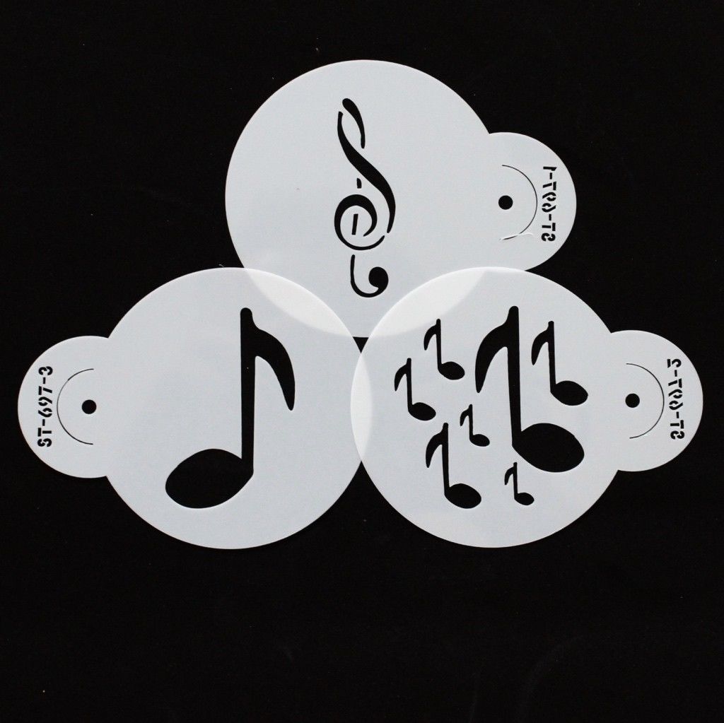 Musical Note Cookie Cake plastic Stencil Set