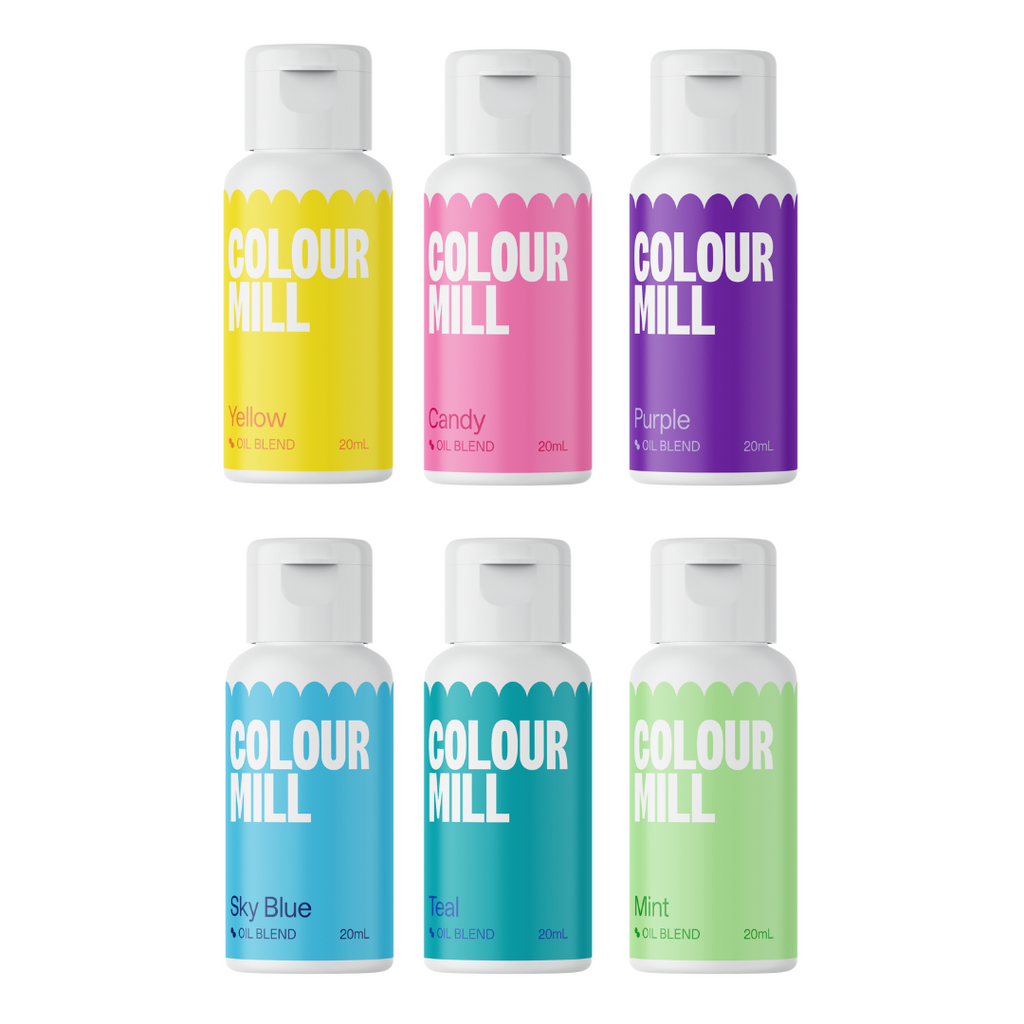 Colour Mill Oil Based Food Colouring 20ml 6 Pack - Pool Party