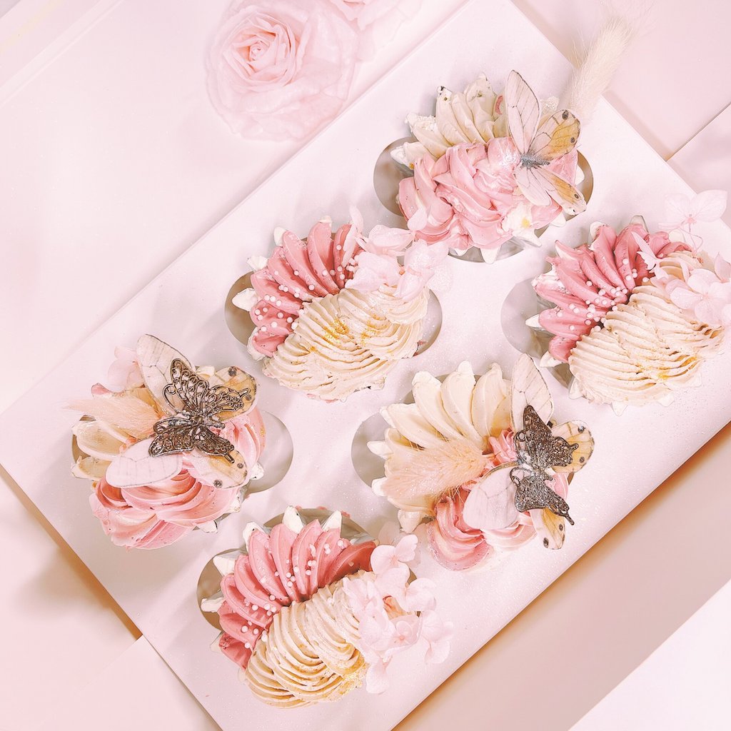 Arched Flat Butterflies 35mm Wing Span -Arched Flat Butterflies 35mm Wing Span - Champagne Gold